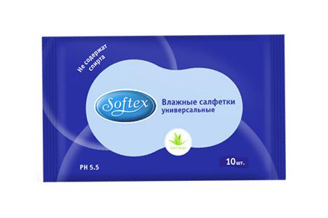 Универсальные влажные салфетки Softex, 10 шт