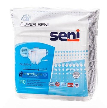 Подгузники для взрослых Super Seni Medium, 10 шт