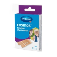 Пластырь Cosmos Flexible эластичный нестерильный (2 х 6 см - 12 шт; 2 х 8 см - 8 шт), 20 шт